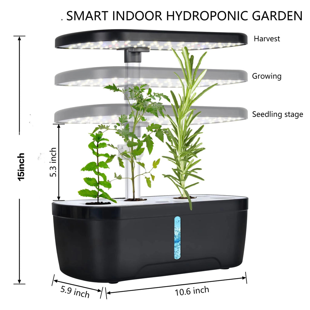 Smart 6-Pod Hydroponic Growing System with LED Grow Light | Indoor Herb Garden Kit