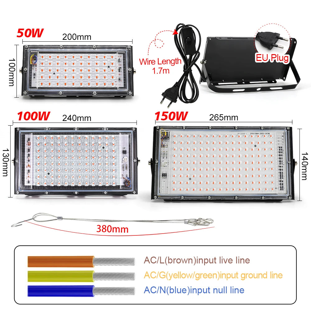 Full Spectrum LED Grow Light for Indoor Plants | 50W, 100W, 150W